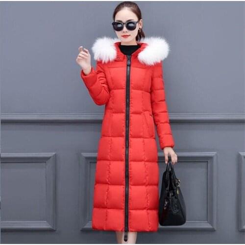 High Quality Female Winter Coat Fur Collar Hooded Outwear For Women Warm Thicken Long Parkas Jacket Jaqueta Feminina Inverno 3XL