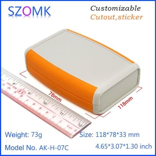 10 pcs 118*78*33mm szomk plastic handheld enclosure for electronics portable plastic detector instrument casing control box