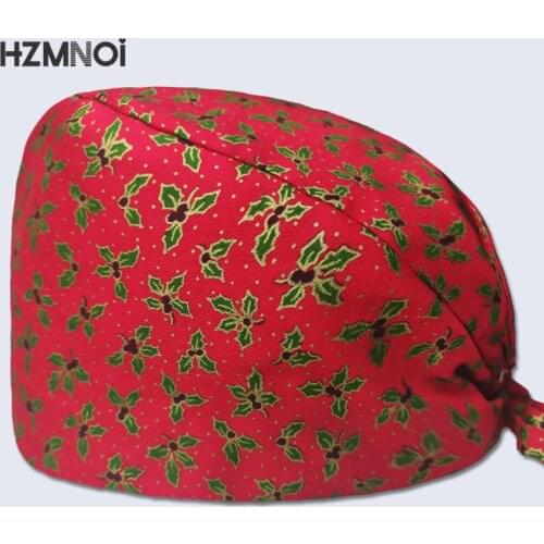 2021 New Product Cartoon Printed Nurse Surgical Cap Pet Hospital Surgeon Cap Dentist Cap Beauty Salon Chef Dustproof Scrub Cap