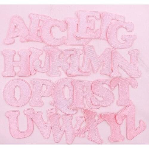 26 Letter A B C D Orange Blue Pink Patches Embroidery Patches For Clothing DIY Iron On Patches Giy Shoes Clothes