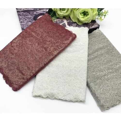 3y/lot Width 23cm Floral Stretch Lace Trim Grey White Foil For Clothing Accessories Dress Sewing Applique Costume Lace Fabrics