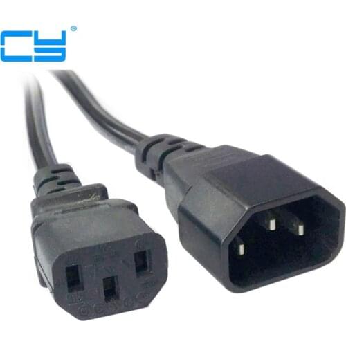 6ft 1.8m Male to Female PC Power Extension Cord Cable Wire IEC320 IEC 320 C13 to IEC C14