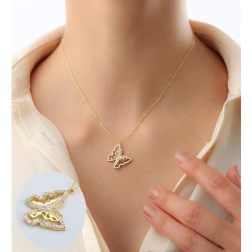 925 sterling Silver Butterfly Necklace
