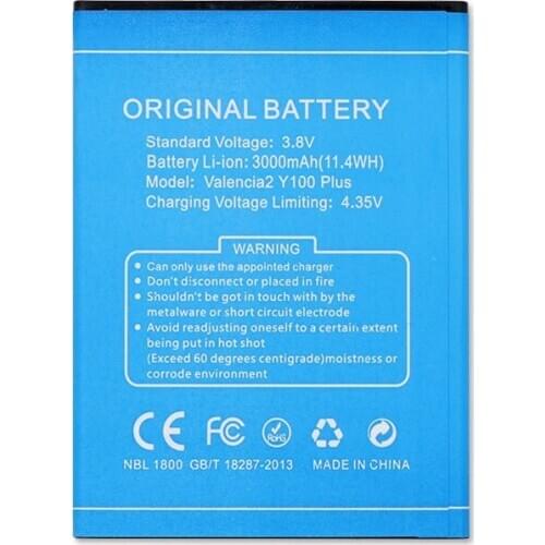 For DOOGEE Y100 Plus Battery For Doogee Valencia 2 Y100 Plus Batterie Bateria Accumulator 3000mAh