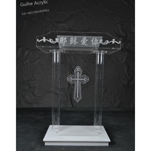 Acrylic Podium Designs Podium Pulpit Lectern Clear Mobile Podium Reception Desk Speaker GUIHEYUN Brand