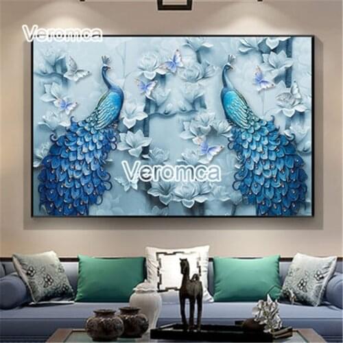 Diamond Painting 5D Diy Animal Peacock Diamond Embroidery Full Square Round Drill Cross Stitch Home Wall Decor Mosaic
