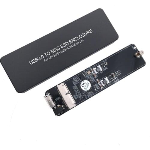 Aluminum Alloy SSD Case Computer USB 3.0 SSD Enclosure Home Office Supplies for Apple MacBook Air Pro Retina 2013/2014/2015/2016