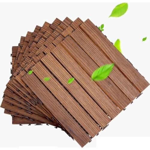 Anticorrosive Balcony Garden Villa Wood Floor Carbonized Solid Wood Room Courtyard Outdoor Decoration Floor Shabby Chic 30x30 CM
