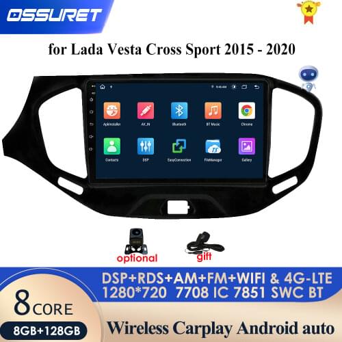 4+64/2+64/2+32/1+16 Android Car Player GPS Navigation Multimedia For LADA Vesta Cross Sport Radio 2015 2016 2017-2020 2 din gps