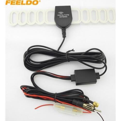 FEELDO Car SMA Connector + AM/FM Connector 2IN1 TV Raido Antenna Aerial TV Antenna AM/FM Antenna #2045