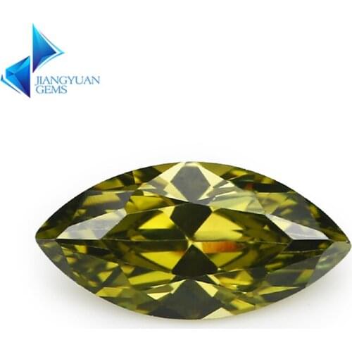 1.5x3-10x20mm Marquise Shape 5A Olive Green CZ StoneSynthetic Gems Cubic Zirconia Beads