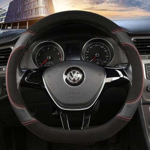 Car Steering Wheel Cover D Shape For VW GOLF 7 2015 POLO JATTA Passat Tiguan For Nissan Qashqai J11 X-trail T32 2015- 2017 2018
