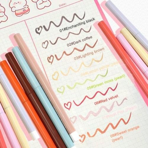 Color Ultra-fine Eyeliner Pen, Long-lasting, Non-smudge, Waterproof Brown And White Liquid Eyes Makeup Cosmetics TSLM1