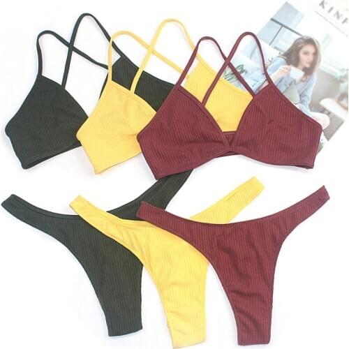 De Monarchia Sexy Lingerie Set Cotton Thin Screw Thread Push Up Bra Set beauty back Women Bra Panties Set Comfort Underwear