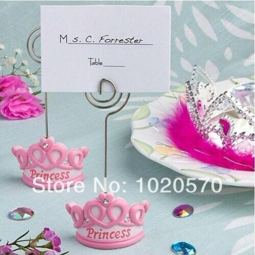 Baby Favors Pink Crown Themed Princess Place Card Holder or Name Card Holder For Baby Shower Wholesale 20pcs/lot FREE SHIPPING