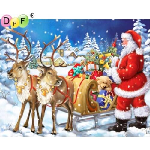 DPF all-round 5D DIY diamond painting cross stitch Santa diamond embroidery rhinestone diamond mosaic painting gift