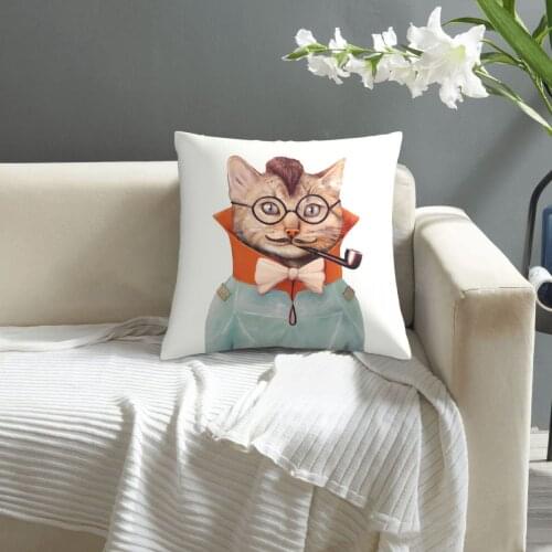 Eclectic Cat pattern print Cushion Cover Decorative Pillowcase Chair Seat Square Car Pillow Cover Home Living Textile