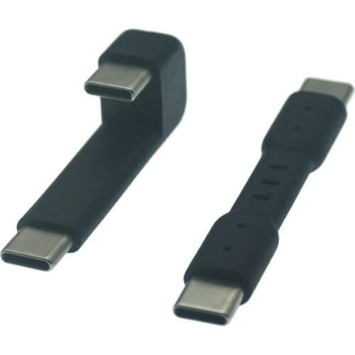 For E1DA 9038D DAC Device USB C 180 Degree Synchronous Charging Cable OTG Type C Male To Male Adapter Cable For Samsung SSD T5