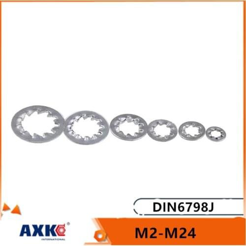 M2 M2.5 M3 M4 M5 M6 M8 M10 M12 M14 - M24 GB861.2 DIN6798J A2-70 304 Stainless Steel Internal Toothed Serrated Lock Washer Gasket