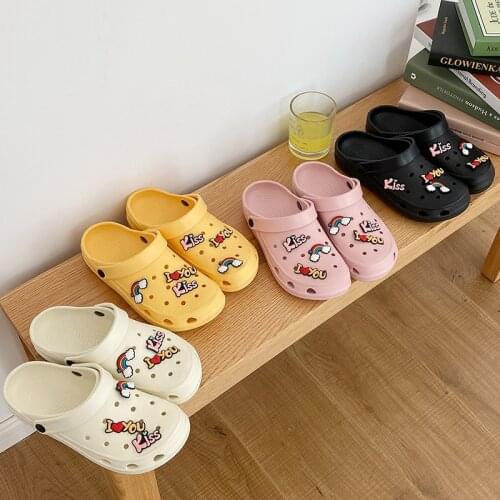 Fashion Trend Rainbow Soft-soled Nurse Shoes Flat-soled Surgical Shoes Waterproof and Breathable Household Slippers Hole Shoes