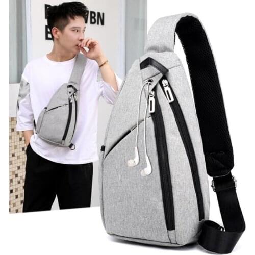 Mens Cross bag mens work travel multi function fashion bag student school college chest bag