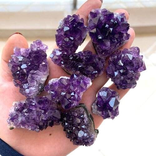 Natural Raw Deep Amethyst Quartz Purple Crystal Cluster Healing Stones Specimen Home Decoration Crafts Decoration Ornament
