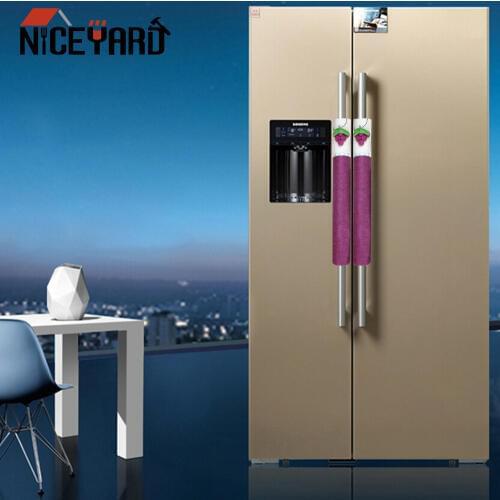 NICEYARD 1 Pair Cotton Refrigerator Door Knob Cover Oven Door Handle Cover Handles Anti Skid Protector Gloves Home Decor