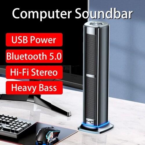 Portable Soundbar Stand Hi-Fi Bluetooth Speakers AUX Computer Speaker Bass Column Music Boombox Sound Bar for PC TV Barre Son