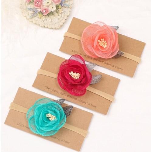 1 Pcs Baby Girl Infant Hair Accessory Clothes Newborn Headwrap Toddler Cover Cute Headwear Lace Flower Headband Hair Band