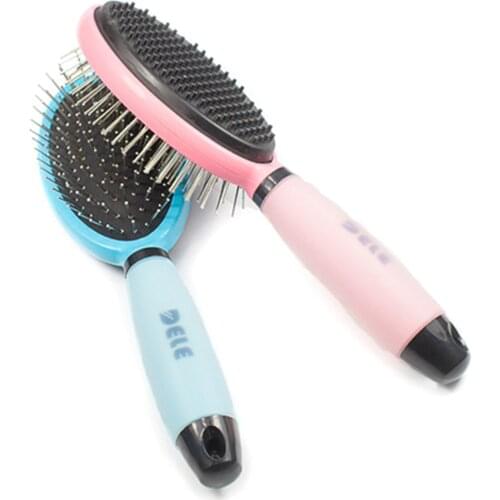 Pet Hair Comb for Cat Dog Hair Remover Double-sided Easy Deshedding Brush for Cat Grooming Tool for Long Small Hair Dog