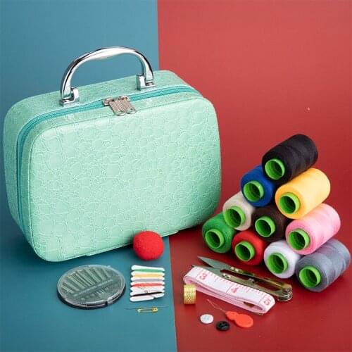 Wedding Fabric Sewing Box Home Wedding Dowry Sewing Kit 33 Stitching Needle Tape Scissor Multifunction Threads