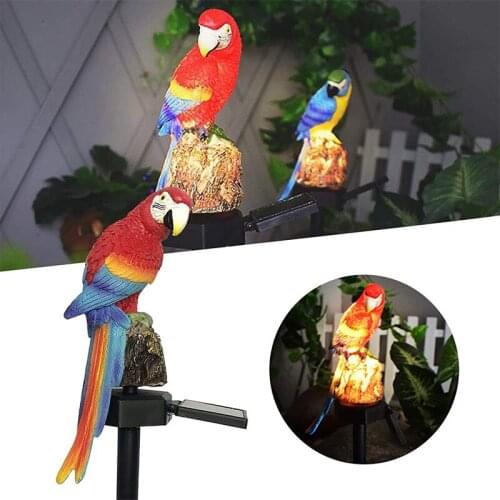 Solar Parrot Lawn LED Lamp Ground Plug Red And Blue Parrot Courtyard Garden Outdoor Landscape Lamp Rainproof Solar Lamp