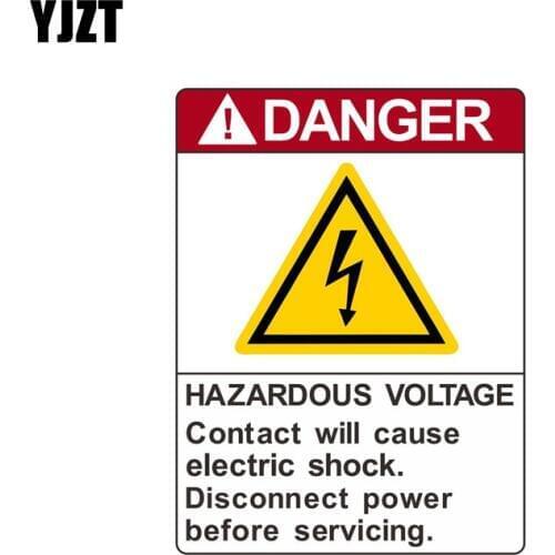YJZT 8.5*11.3cm WARNING Danger Hazardous Voltage Contact Will Cause Electric Retro-reflective Decals Car Sticker C1-8142