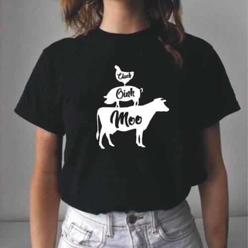 Women Tshirt Cotton Casual Hipster Tee Shirt Femme Summer Short Sleeve Pig Cow Chicken Love Animals Harajuku T Shirt Women Tops