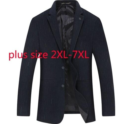 New Super Large Spring And Autumn Fashion Casual Stripe Printed Suit Single Breasted Blazers Plus Size 2XL 3XL 4XL 5XL 6XL 7XL