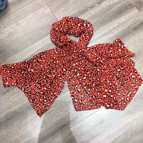 Women Scarf 2020 Red Silk Printed Beach Scarf