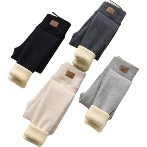 Winter 2021 Womens Leggings Warm Velvet Thermal Slim High Waist Black Stretch Leggings Slimming Sexy Thick Pants on Fleece