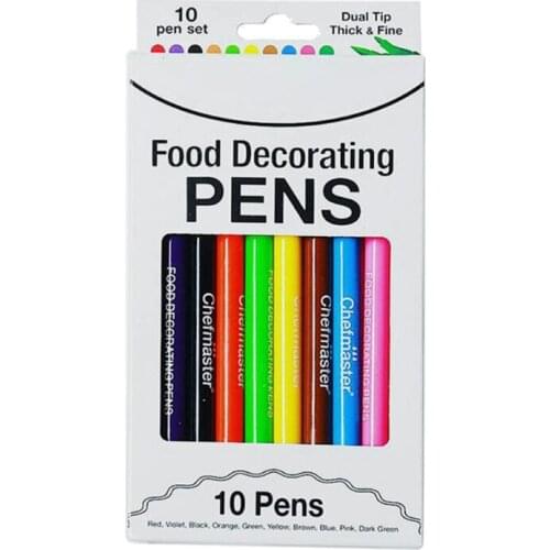 10 Colors Edible Ink Markers for Cookies Epoxy Resin Design Food Coloring Markers Resin Fine Tip Drawing Pens Craft Tool