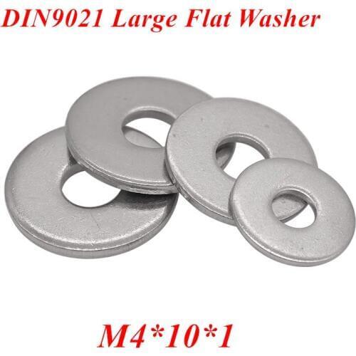 100pcs M4 Large Flat Washer A2-70/ 304 Stainless steel M4*10*1 large Plain Gasket Washers DIN9021 GB96