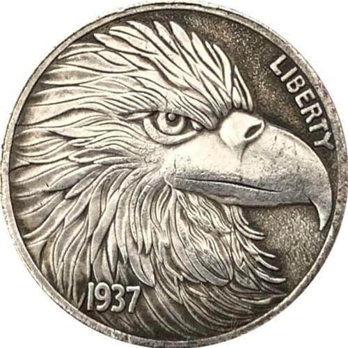 1937 Eagle head AB Souvenir Coins Collectibles 3D Antique Metal Commemorative Morgan Hobo Coin Copy Home Decor New Year Gifts
