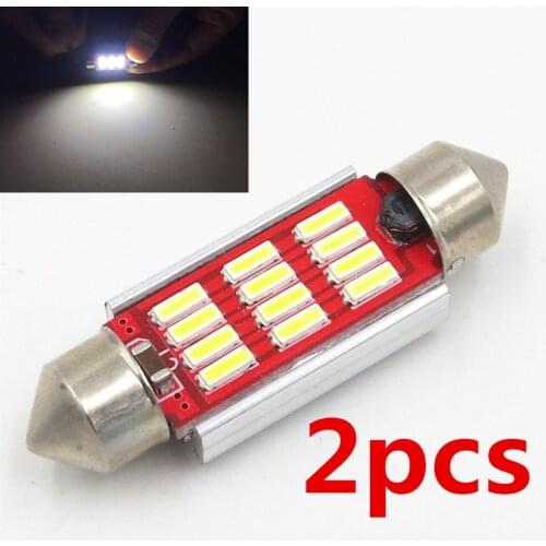 2pcs 39mm C5W C10W 12 SMD 4014 LED Bulb CANBUS ERROR FREE Auto Festoon Lamp Car Interior Houseing Light ice blue