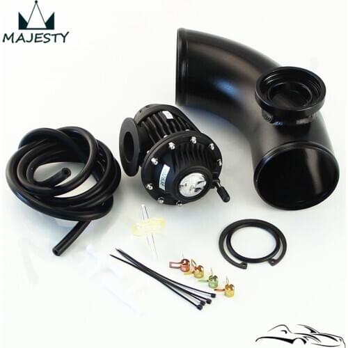 3" 76mm 90 Degree Flange Pipe + Adjustable SSQV SQV Blow Off Valve BOV 4 Kit