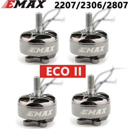 4pcs/lot Emax ECO II Series 2207 2306 2807 Brushless Motor 3-6S 1300KV 1500K 1700KV 1900KV 2400KV for RC Racing Drone