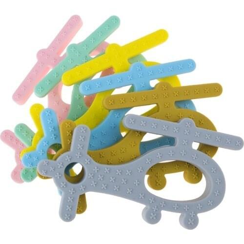 6PCS New Design Silicone Baby Teether Helicopter Teething Toy Food Grade BPA Free Silicone Baby Chewing Gift Toddler Infant Toys