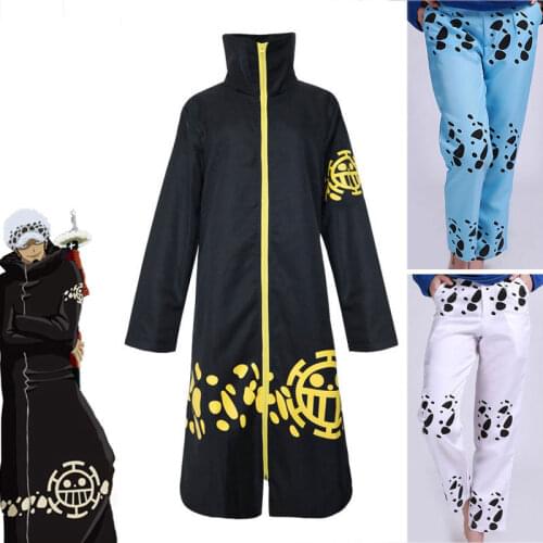 One Piece Anime Trafalgar LawTwo Years Later Cloak Cape Cosplay Coat Pants Costume