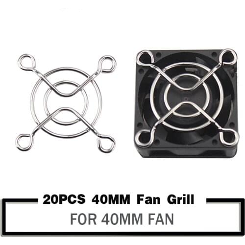 20 Pieces 40mm 3D Printer Silver Fan Bracket DIY 40*40mm Fan Shield Makerbot Sleeve Fitting Heat Shield Fan Protective Cover