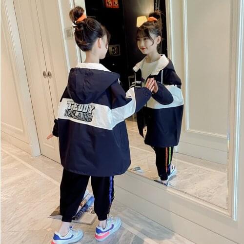 Girls Babys Coat Jacket Outwear 2021 Letters Thicken Spring Autumn Cardigan Formal Sport Teenagers Cotton Childrens Clothing