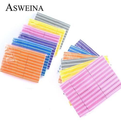20/50pcs lot Double-sided Blocks Mini Nail File Colorful Sponge Nail Polish Sanding Buffer Strips Nail Polishing Manicure Tool