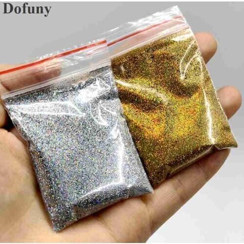 0.2MM(008inch)10Gram Holographic Laser Gold & Silver Shining Fine Nail Glitter Dust Powder for Nail Polish Laser Dazzling Dust