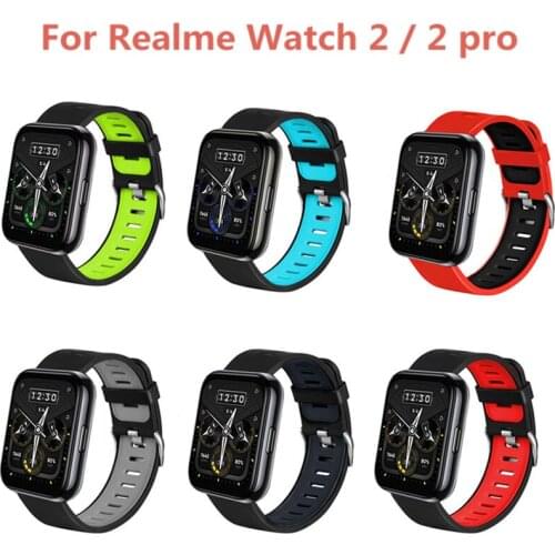 Hot Sale 2021 New Colorful Silicone Case For Realme Watch 2 Strap For Realme Watch 2 Pro 22mm Bracelet Strap Smart Watch Band